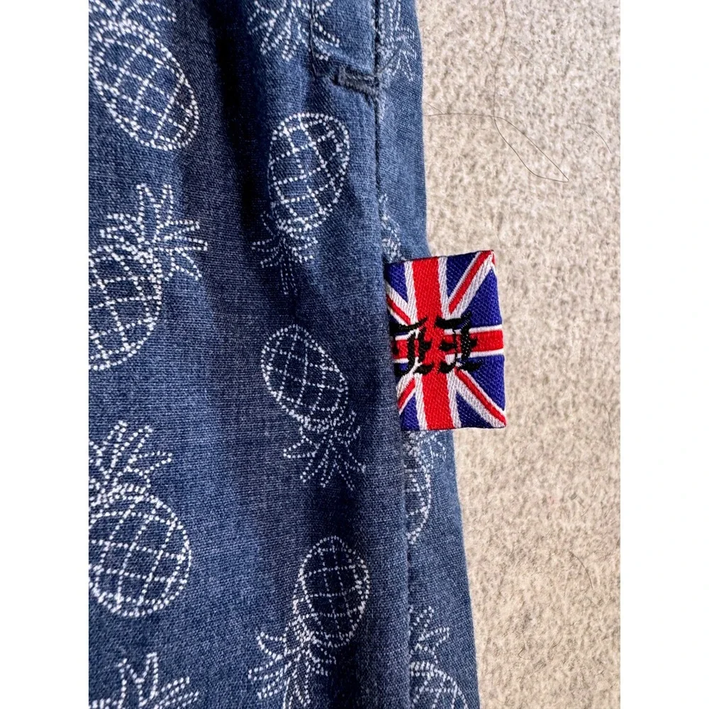 English Laundry Pajama‎ Pants Mens Large Blue Pineapple Print Lounge Sleepwear